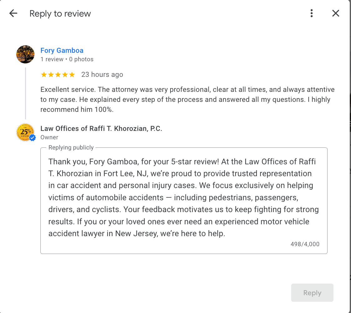 Case study - Car accident lawyer fort lee