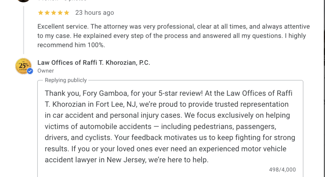 Case study - Car accident lawyer fort lee